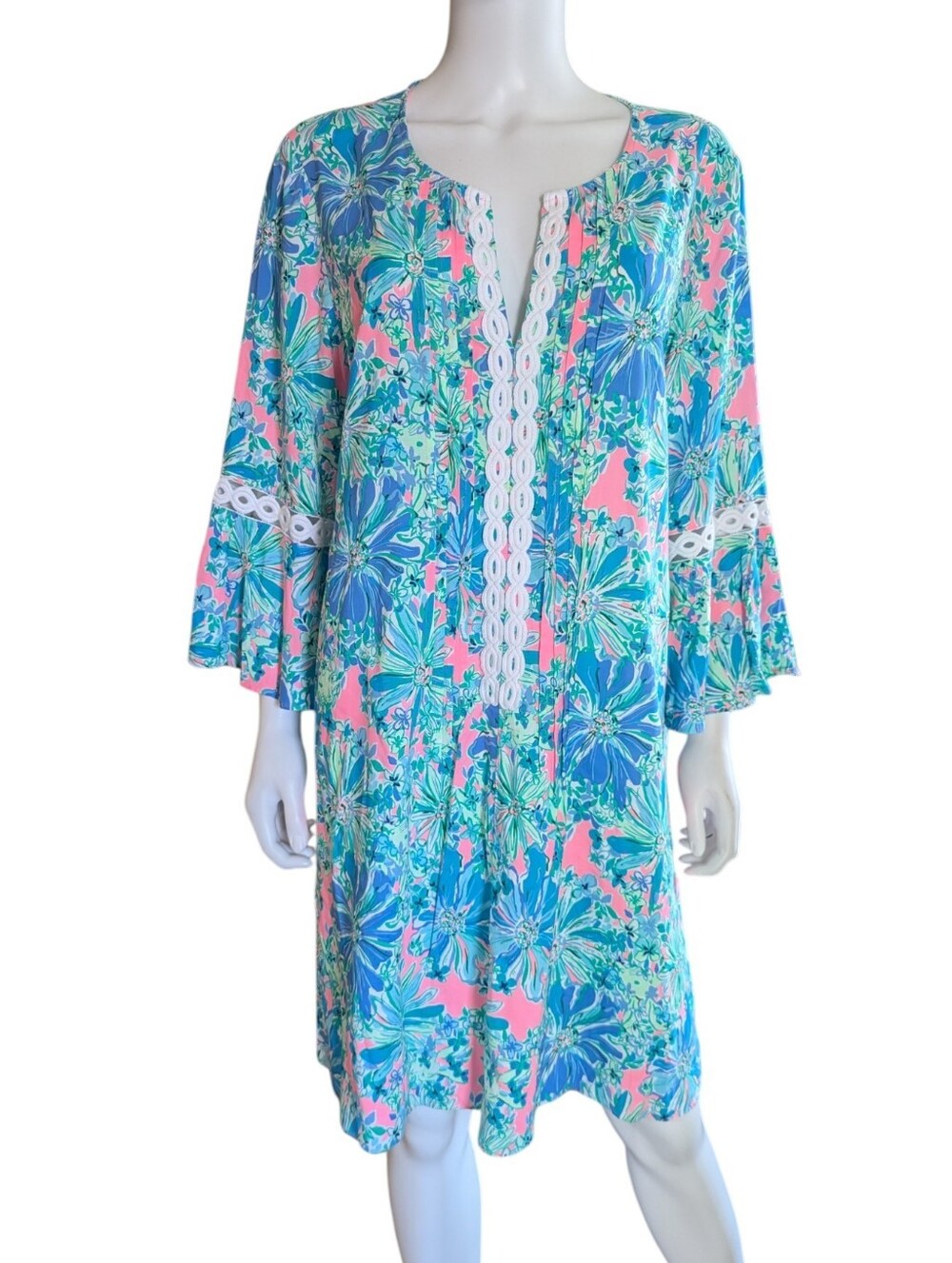 Lilly Pulitzer Hollie Tunic Dress featured in the vibrant, floral "Good Hare Da - Picture 7 of 16